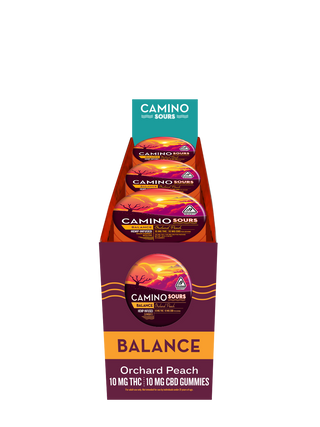 Camino Sours Orchard Peach CBD 10:10 100mg Case (12ct) Colorless
